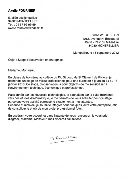 Exemple De Cv Pour Stage Pdf